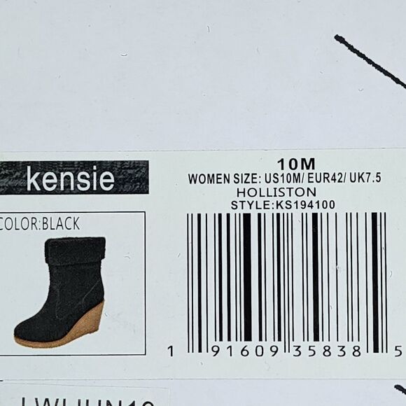 Kensie Women's Holliston Suede Cold Weather Wedge Boots - 10 - Picture 9 of 9